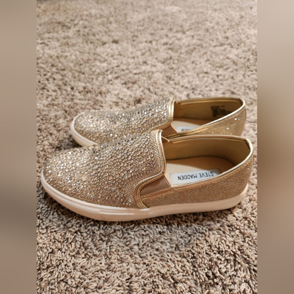 Steve Madden Gold Slip-On Sneakers